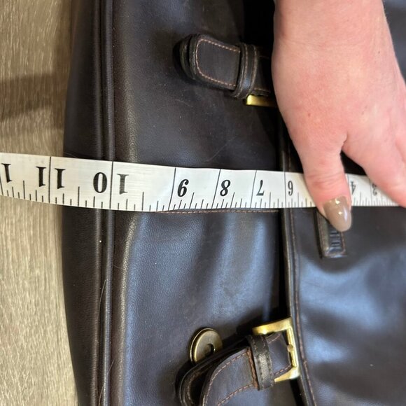 Rosetti Brown Faux Leather Vinyl Satchel Bag Purse Adjustable Strap - Picture 9 of 9